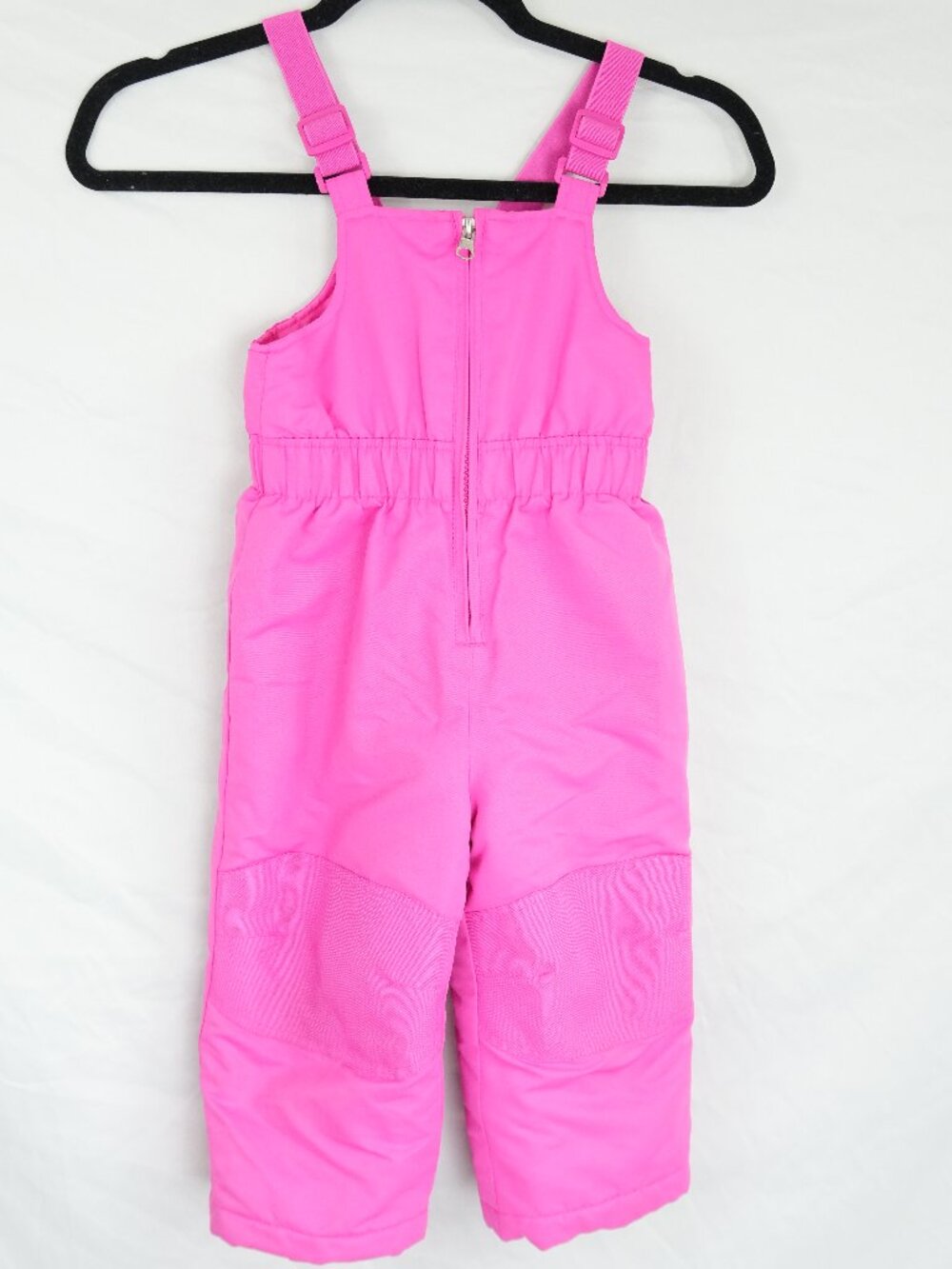 GUC Girls 2T Pink Snow Suit Overalls Adjustable Straps Zipper Front Elastic